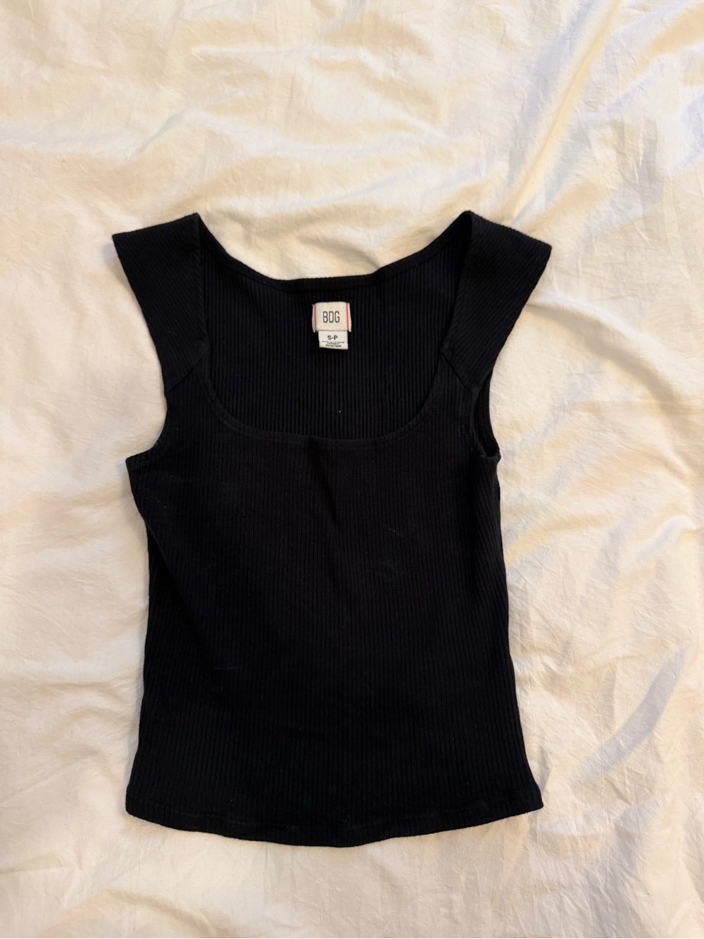 BDG Urban Outfitters Black Ribbed Square Neck Tank